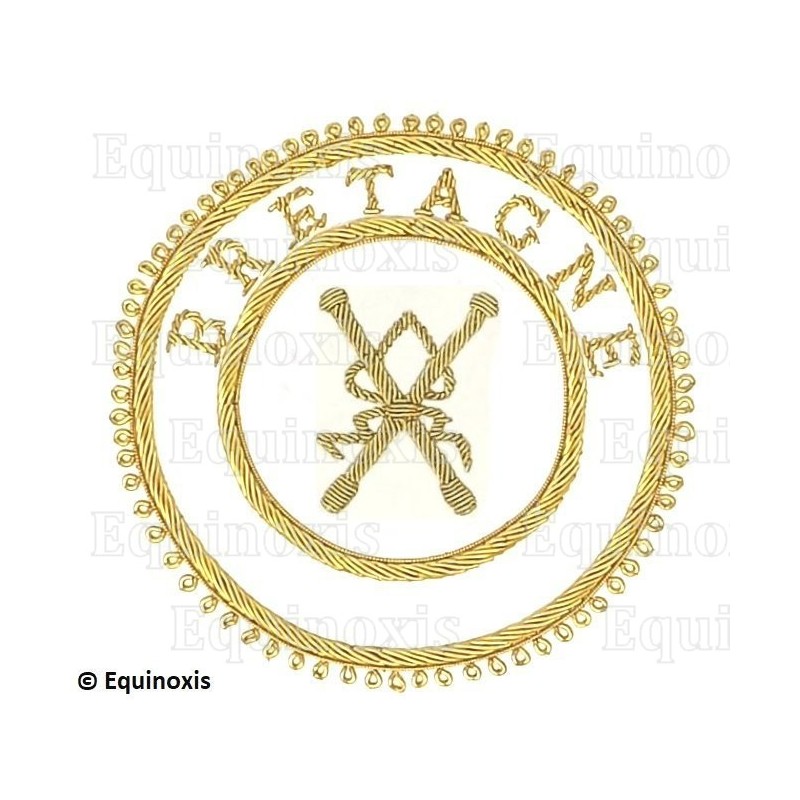 Badge / Macaron GLNF – Grande tenue provinciale – Grand Directeur des Cérémonies – Bretagne – Brodé main